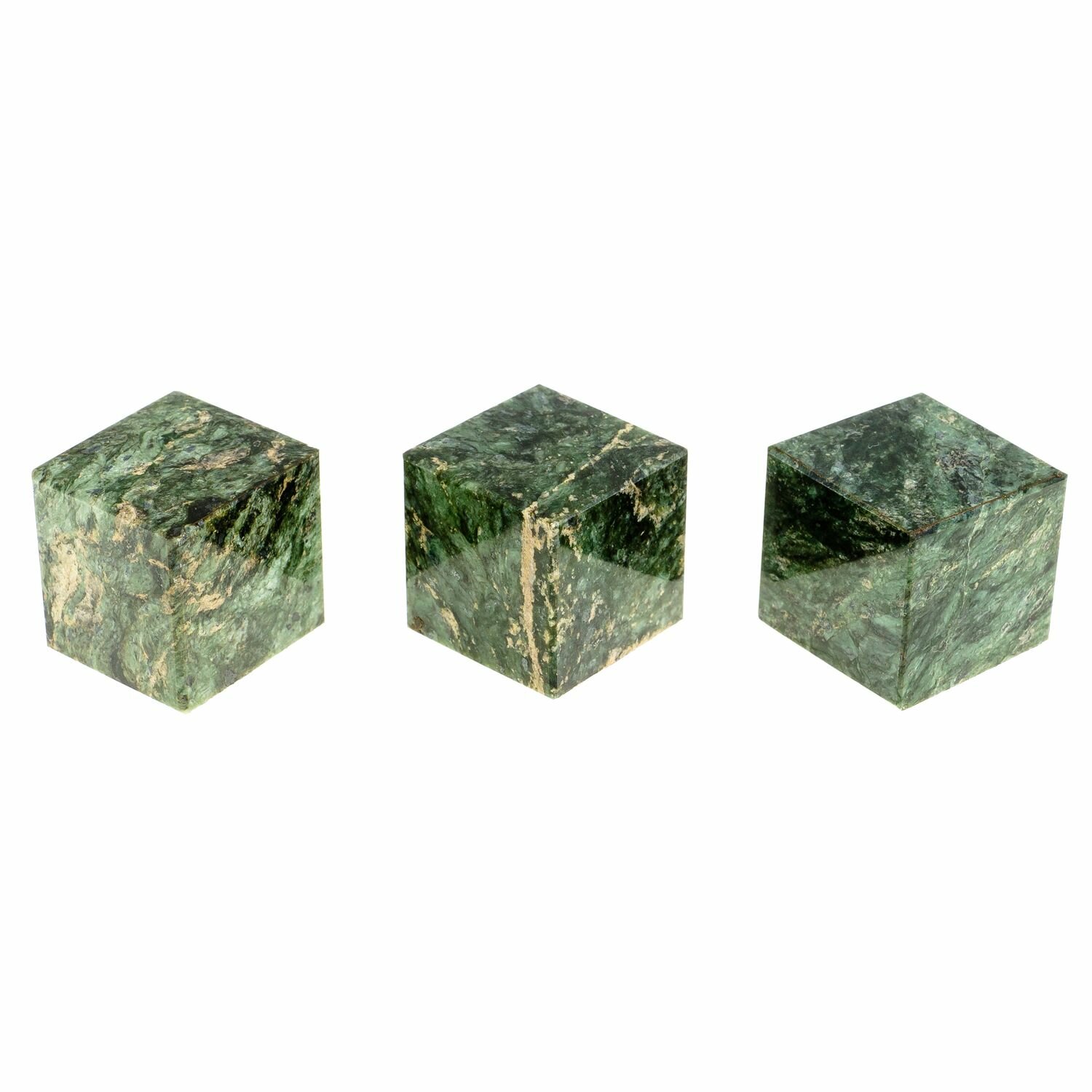 Кубик камень темно-зеленый змеевик 22 мм 123394 - фотография № 2