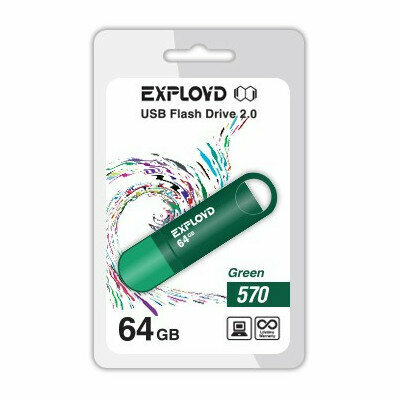 USB Flash Drive 64Gb - Exployd 570 EX-64GB-570-Green