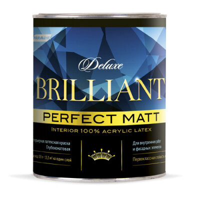 Краска моющаяся Parade Deluxe Brilliant perfect matt база А белая 09 л