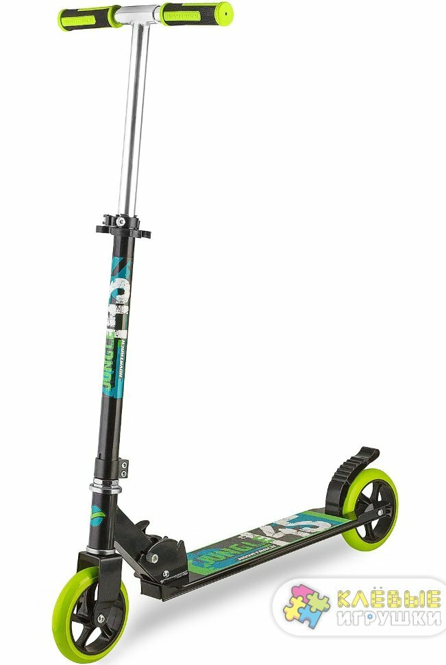 Самокат для детей NOVATRACK JUNGLE 145S черно-зеленый