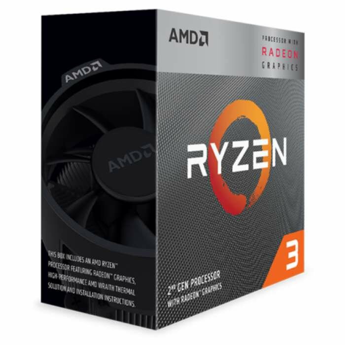 Процессор CPU AMD Ryzen 3 3200G, 4/4, 3.6-4.0GHz, 384KB/2MB/4MB, AM4, 65W, Radeon Vega 8, YD3200C5FHBOX BOX, 1 year