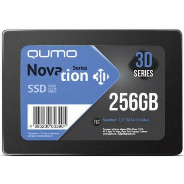 Накопитель SSD 256GB QUMO Novation TLC 3D (Q3DT-256GSCY)