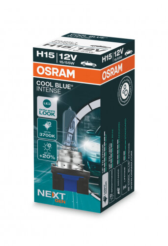   OSRAM Cool Blue Intense next generation H15 12V-15/55W (PGJ23t-1), 64176CBN