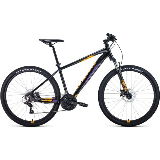 Горный велосипед FORWARD APACHE 27,5 3.0 disc (27,5" 21 ск. рост. 21") 2020-2021, черный/оранжевый