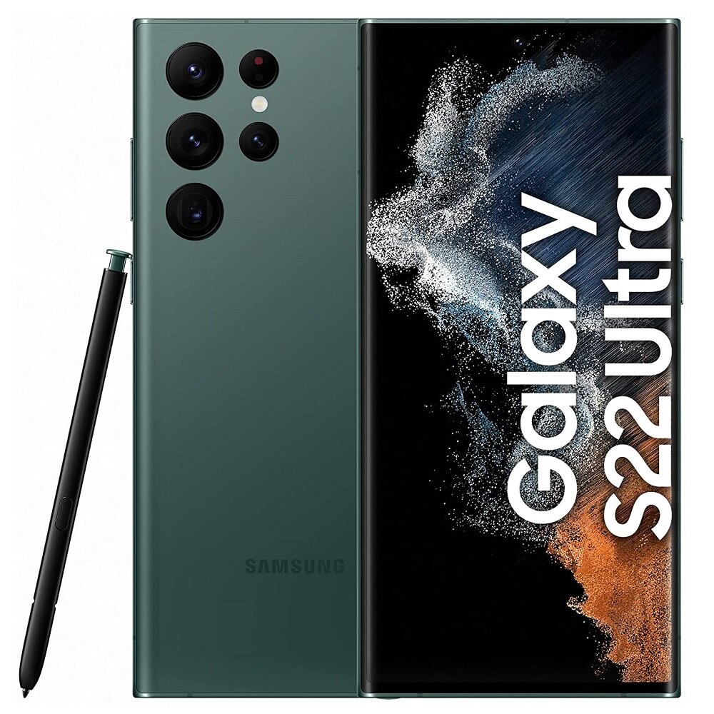 Смартфон Samsung Galaxy S22 Ultra 12/256 ГБ, зеленый (SM-S908E)