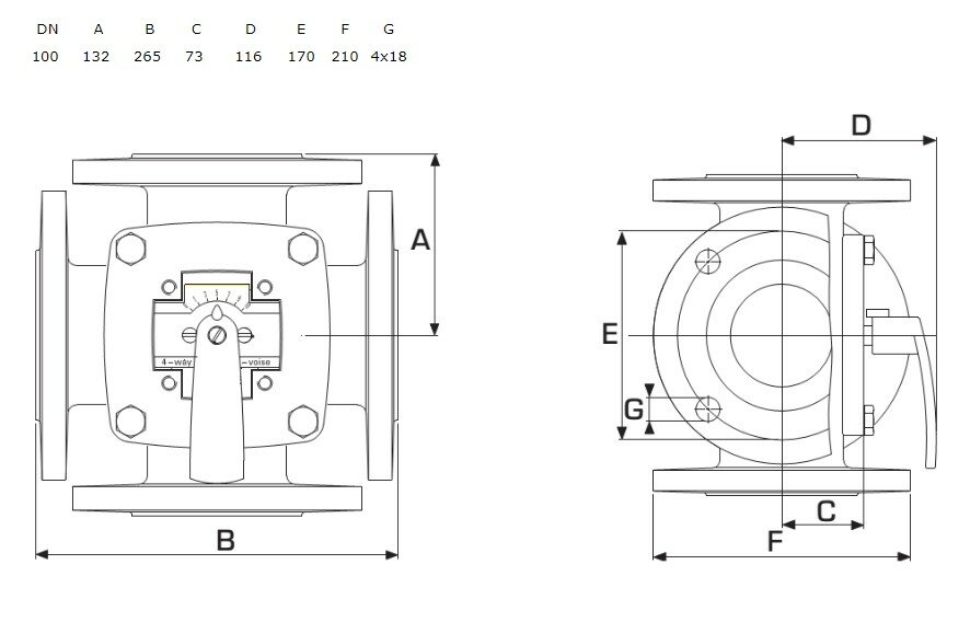 Клапан трехходовой ESBE 3F100 фланцевый, 11101200 - фотография № 5