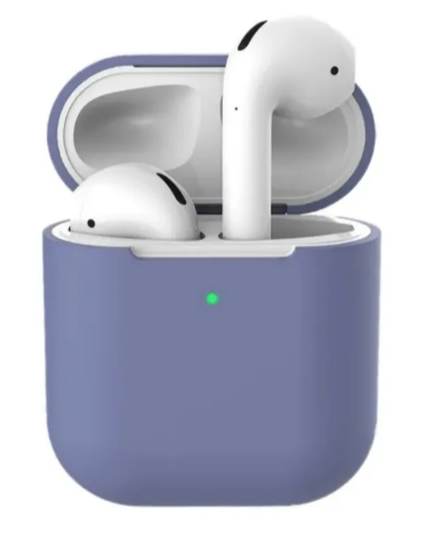 Чехол силиконовый для Airpods 1/Airpods 2 case, фиолетовый/лаванда