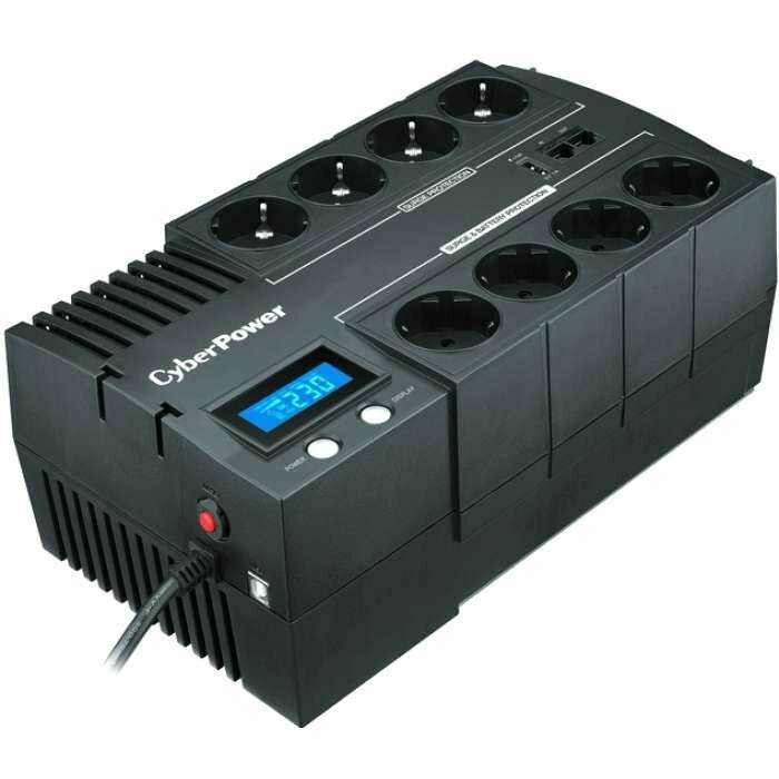 Источник бесперебойного питания Cyberpower BR1000ELCD Line-Interactive 1000VA/600W USB/RJ11/45 (4+4 EURO)