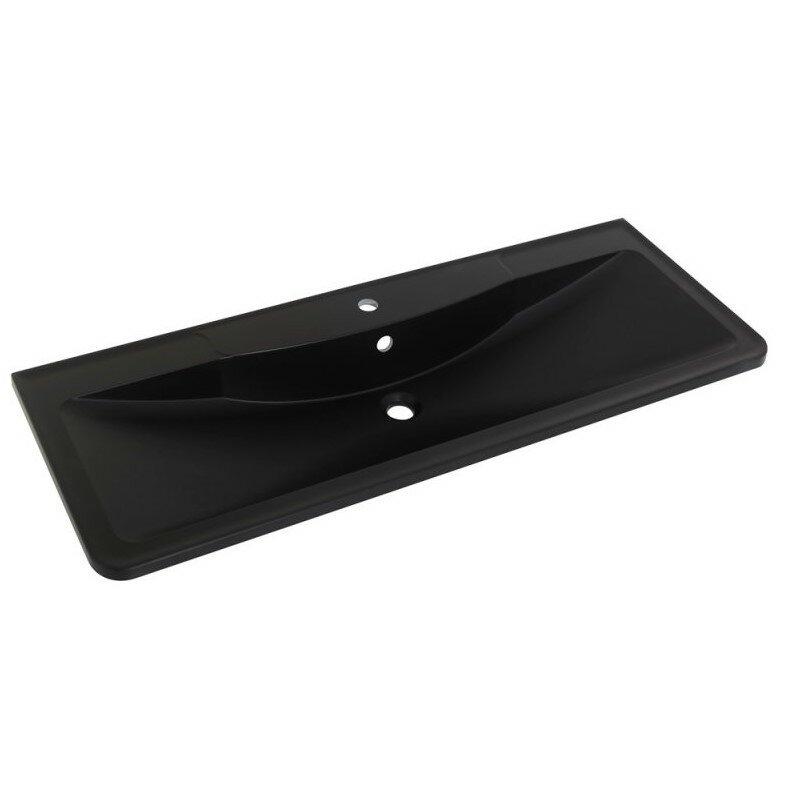 Раковина из искусственного камня BelBagno BB1200/455-LV-ART-ALR-NERO 1200х455х140 Полувстраиваемая/подвесная, цвет матовый черный - фотография № 1