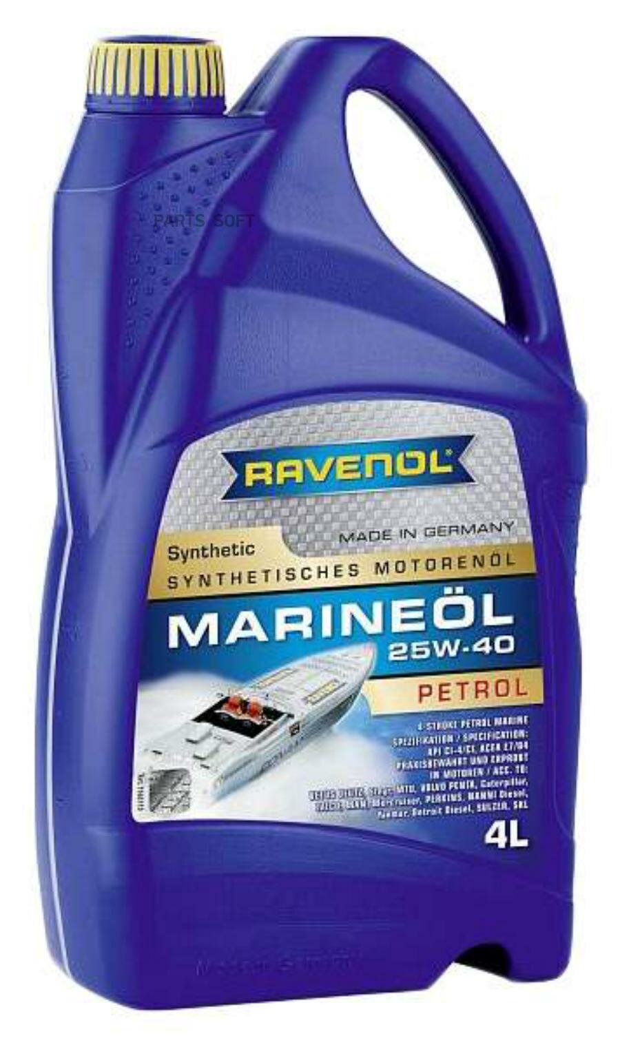 RAVENOL 1162115-004-01-999 Моторное масло RAVENOL Marineoil PETROL SAE 25W-40 synthetic (4л) new