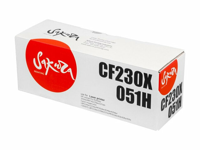 Картридж Sakura SACF230X/051H для HP LaserJet Pro m203dn/m203dw/m227dw/m227fdw/m227sdn/ Canon i-Sensys LBP212dw/214dw/215x/ MF421dw/426/428x/429x