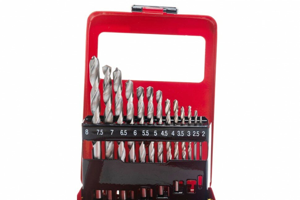 фото Сверла по металлу 2-8мм 13шт мет.кор.