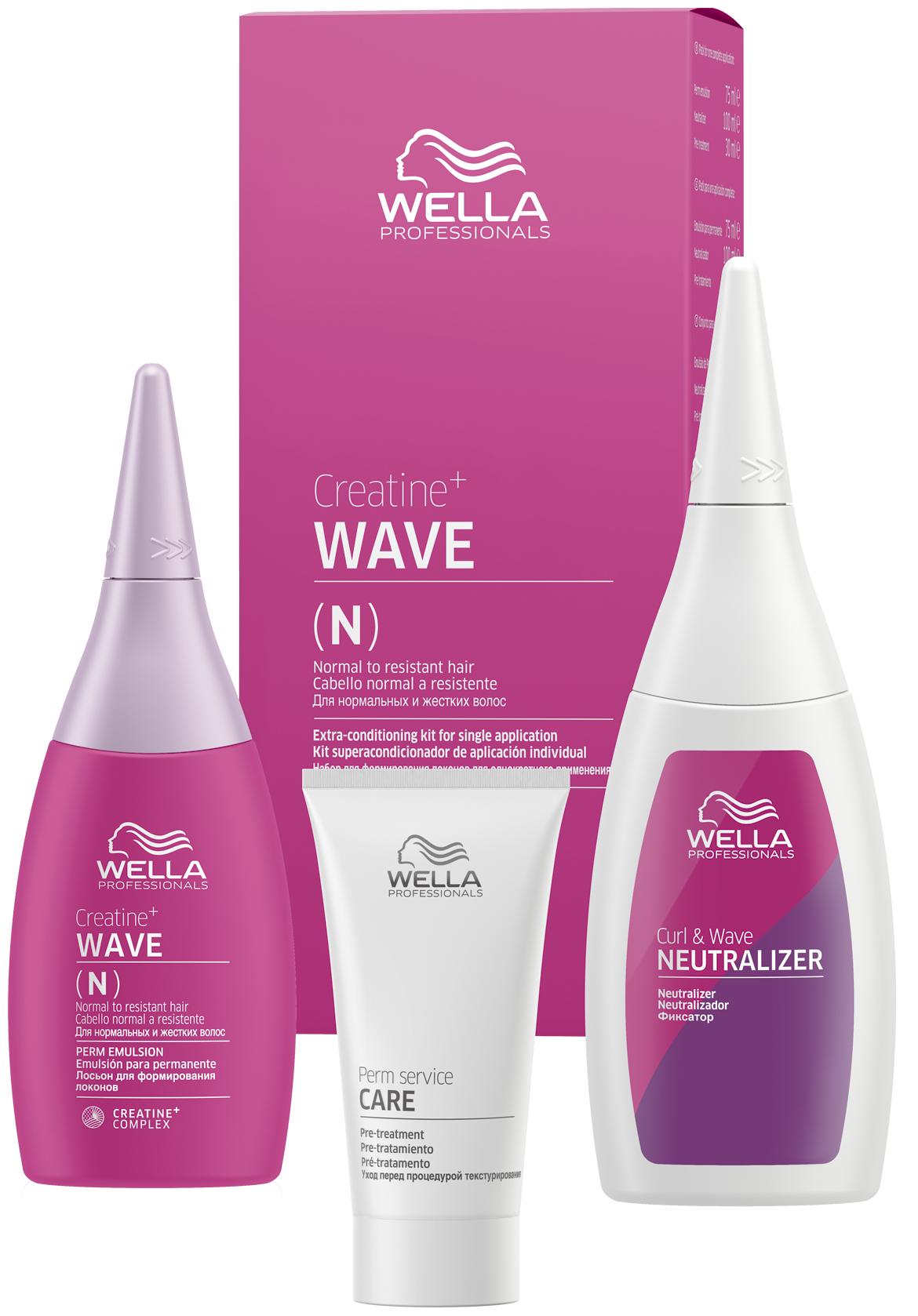 Набор для химической завивки Wella Professional Creatine+ Wave N для нормальных и жестких волос 30/75/100 мл