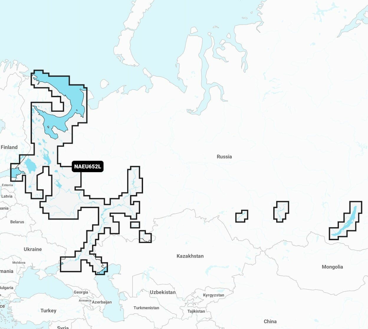 Карта Navionics Европейская часть РФ Балтийское Черное Белое Баренцово море Калининград Байкал EU652L_