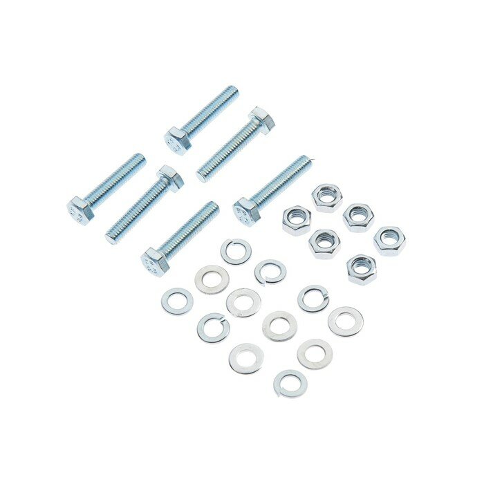 фото Болт стройбат, с шестигранной головкой, оцинкованный, DIN933, М6х30 мм, 6 шт