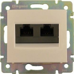 Розетка Legrand 774131 Valena CLASSIC - RJ45, категория 5e, UTP, 2 выхода, с захватами, слоновая кость