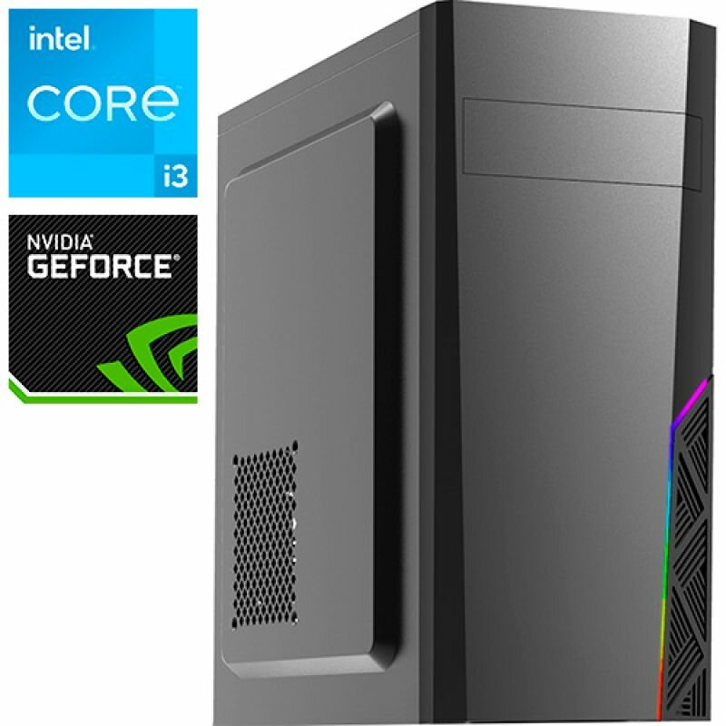 Компьютер PRO-1785205 Intel Core i3-12100F 3300МГц, Intel H610, 16Гб DDR4 3200МГц, NVIDIA GeForce RTX 3060 12Гб, SSD 480Гб, HDD 4Тб, 600Вт, Midi-Tower