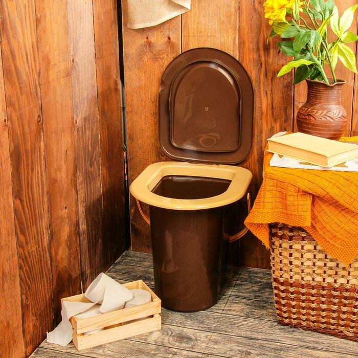 Ведро-туалет, 17 л, съёмный стульчак, коричневый./В упаковке: 1 - фотография № 6
