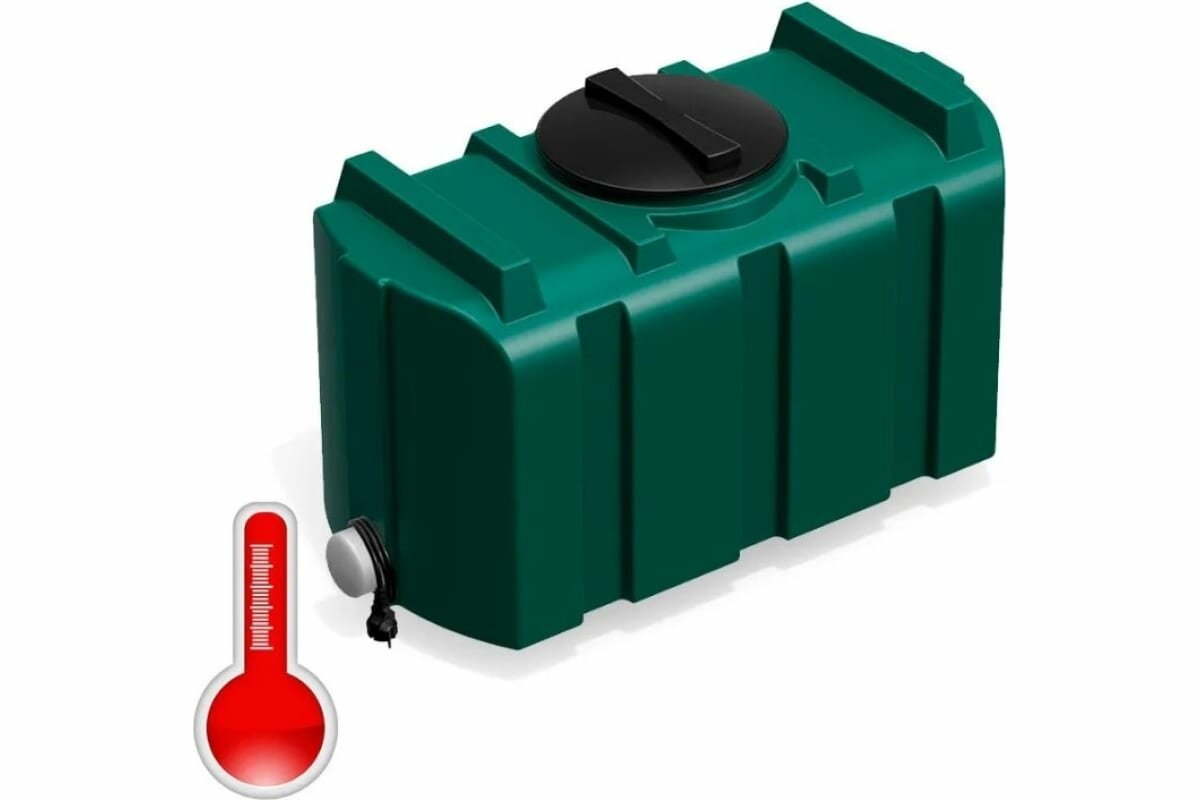 Бак душевой POLIMER GROUP серии «R» 200 литров (зеленый) с подогревом DR200S212 - фотография № 2