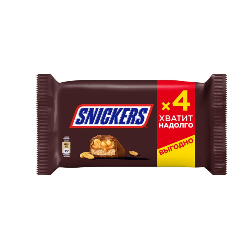 Шоколадный батончик Snickers , 4штx40г/уп - фотография № 2