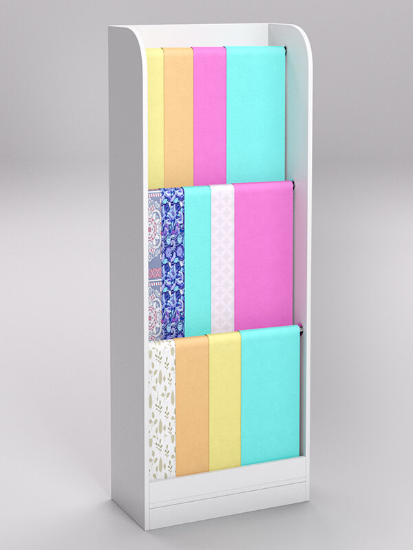 фото Стеллаж "рукоделие" для тканей №2-600, Белый 60 x 30 x 160 см