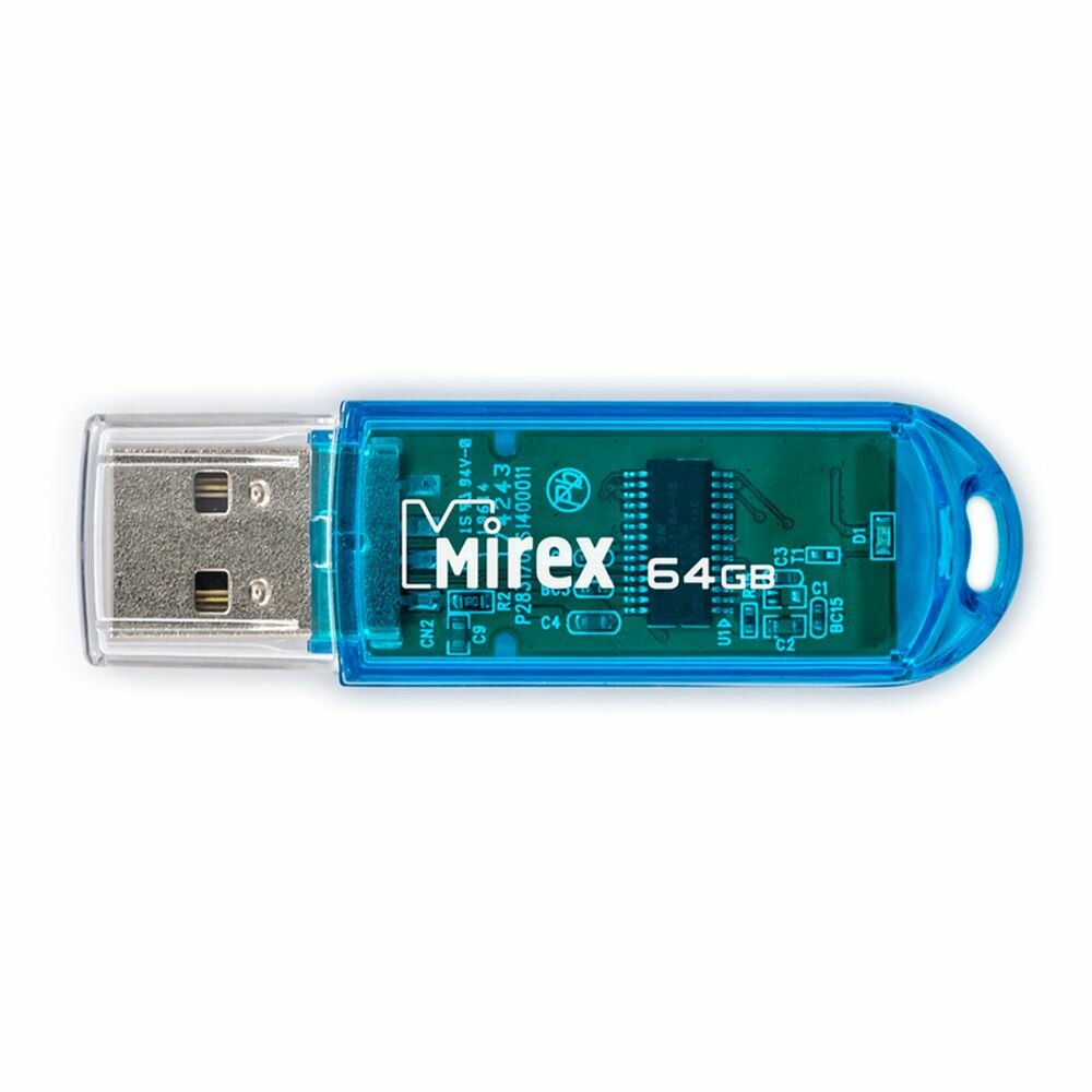 Флешка 64GB Mirex Elf, USB 2.0, Синий 13600-FMUBLE64