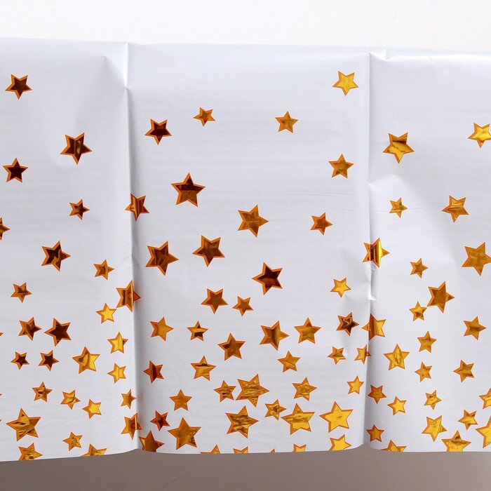 Скатерть «Звёзды» 137×183 см, цвет золото - фотография № 4