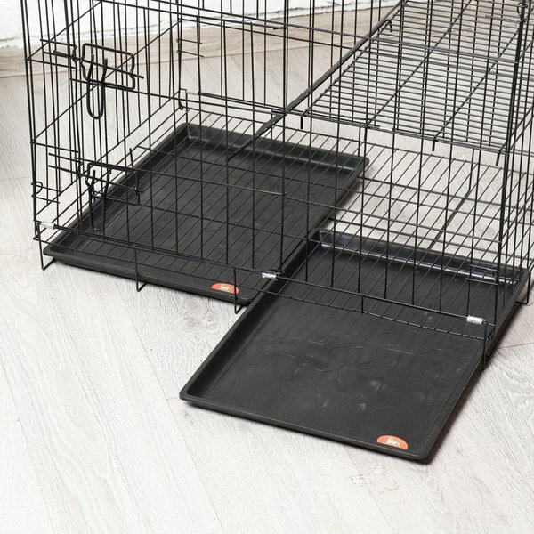 Клетка для собак и кошек, двухъярусная 70 x 50 x 60 см, чёрная - фотография № 10