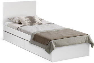 Односпальная кровать Woodville Мадера 90х200 белый эггер