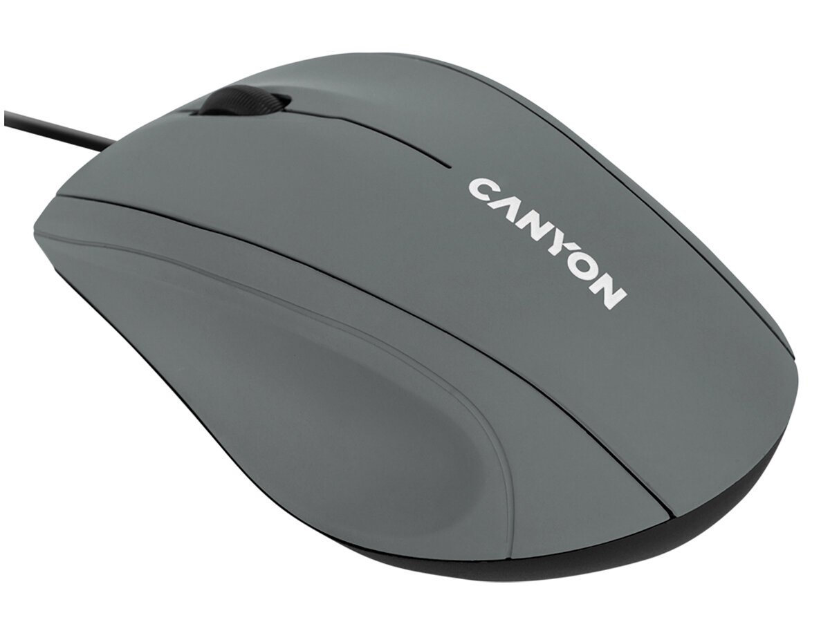 Мышь проводная Canyon M-05, 1000dpi, Темно-серый CNE-CMS05DG