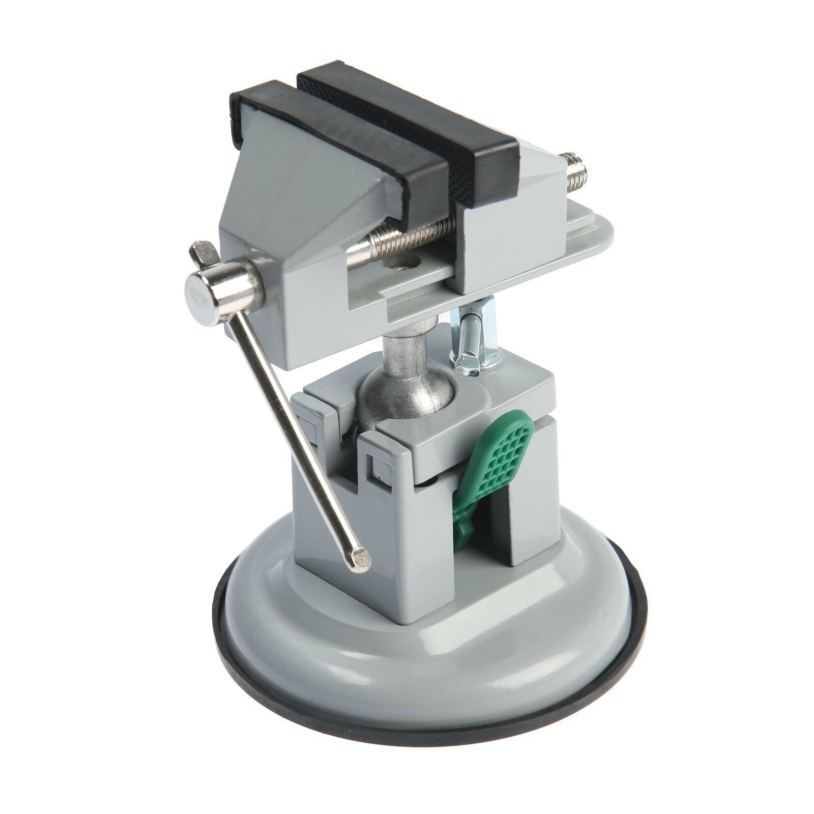 фото Мини-тиски алюминиевые тундра, усиленное крепление на присоске, поворотный шарнир, 75 мм