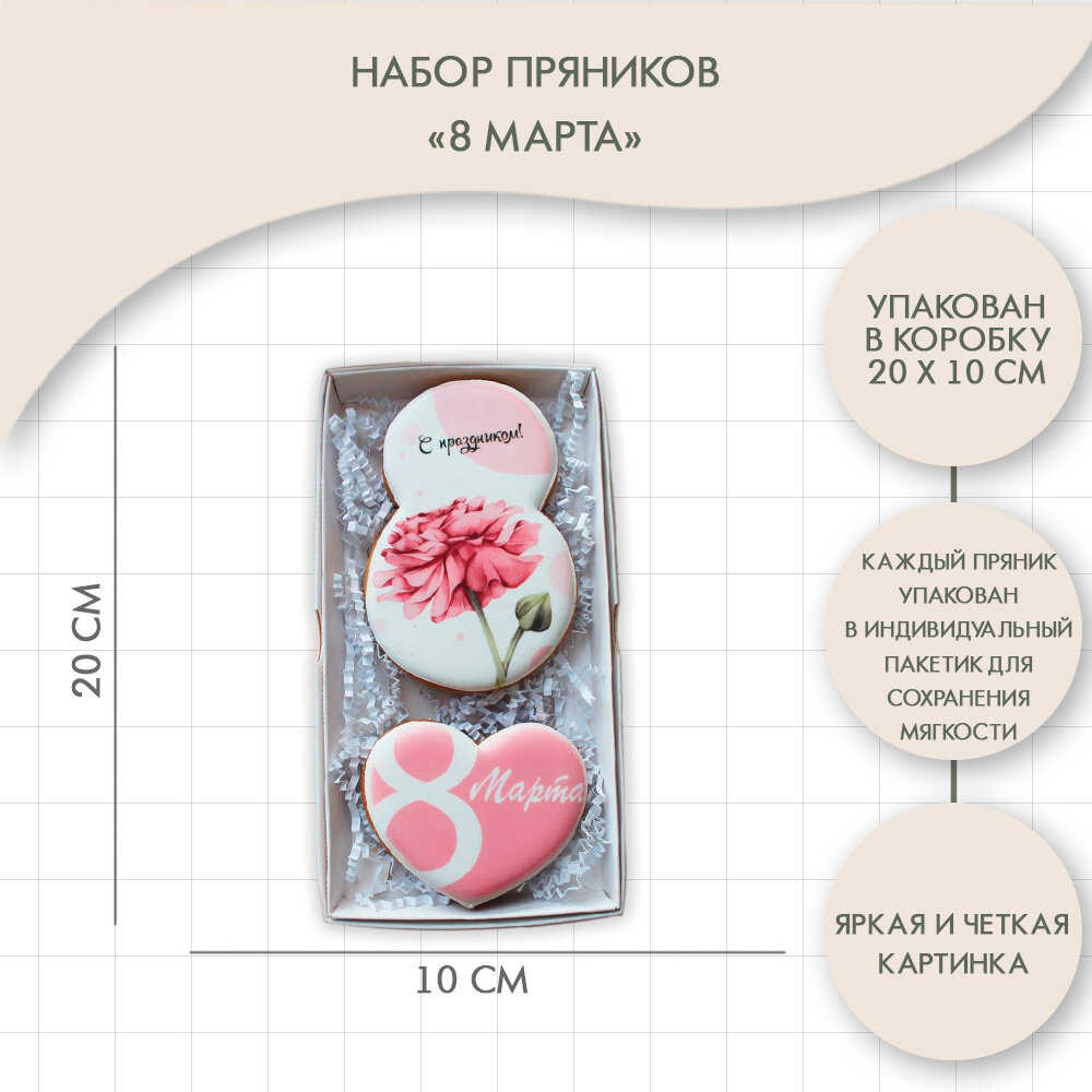 Набор из 2-х пряников на 8 марта - фотография № 2