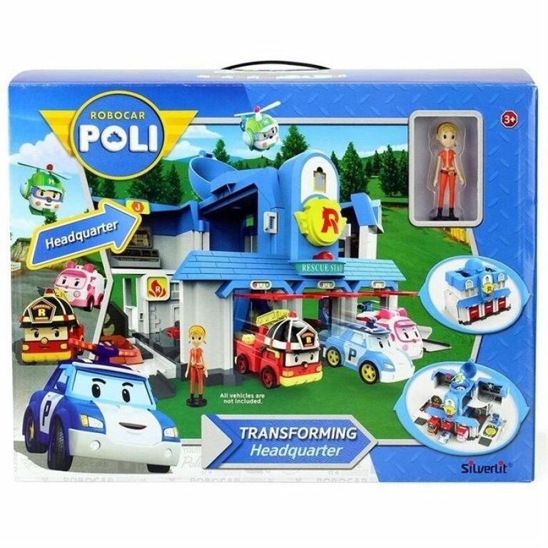 Silverlit Игровой набор Robocar Poli Штаб-квартира 2.0 с фигуркой Джин 83304