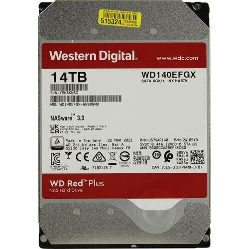 Жесткий диск Western digital Red Plus 14 Тб WD140EFGX