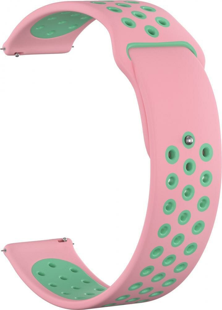фото Ремешок силиконовый GSMIN Sport Edition 22 для Amazfit Stratos (Розово-зеленый)