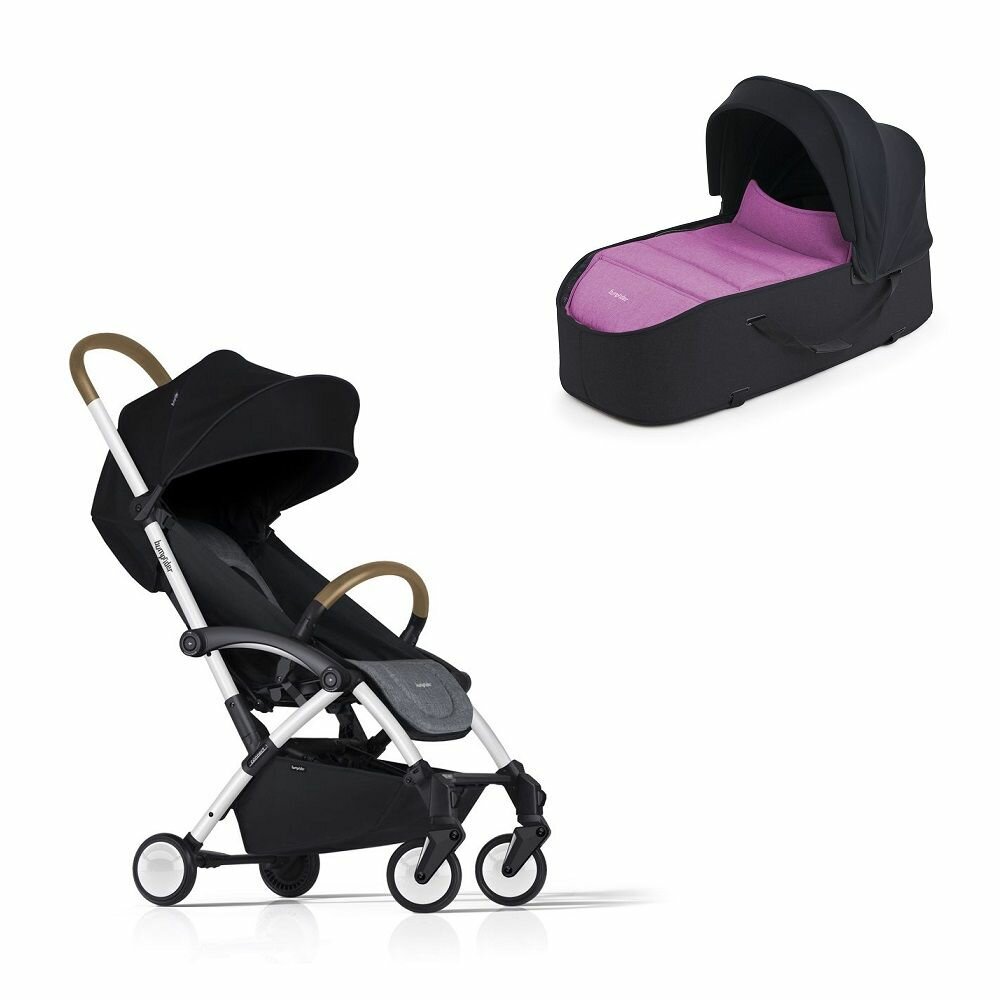 Коляска 2 в 1 Bumprider Connect 2 White/Grey melange/Pink