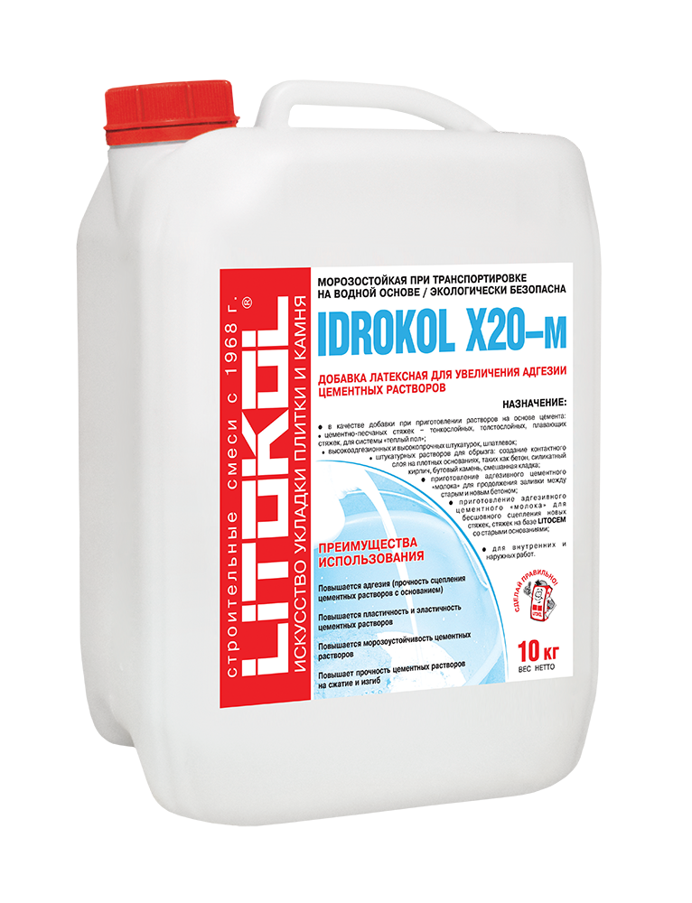 Добавка латексная в цементные растворы Litokol Idrokol X20–M (10кг)