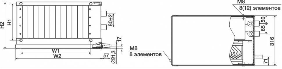 Фреоновый охладитель Shuft WHR-R 900х500/3 - фотография № 3