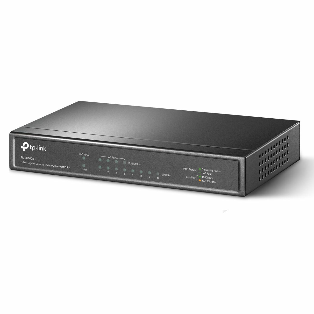 Коммутатор TP-Link TL-SG1008P, активный PoE, 8 портов 1000 Мбит/с