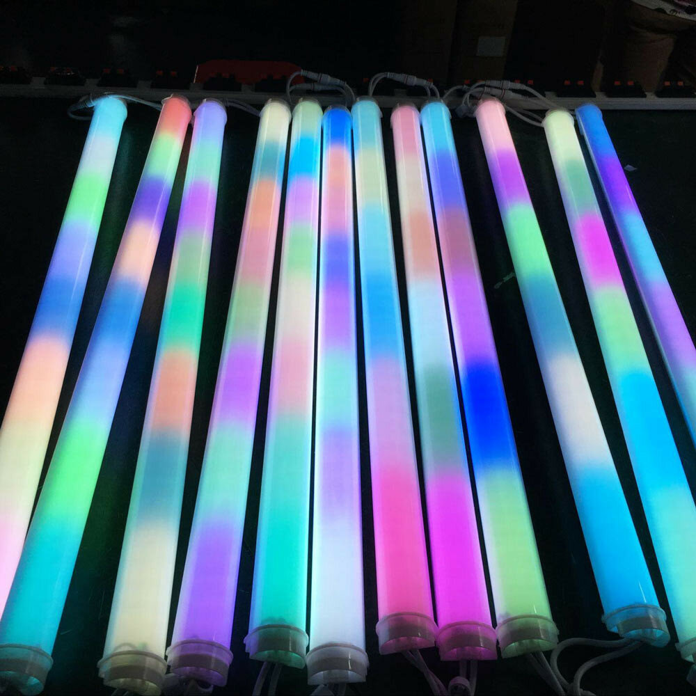 Светодиодная трубка SPI - RGB, матовая, 48 диодов, 8 dpi, IP65, круглая - Цвет свечения:RGB - фотография № 7