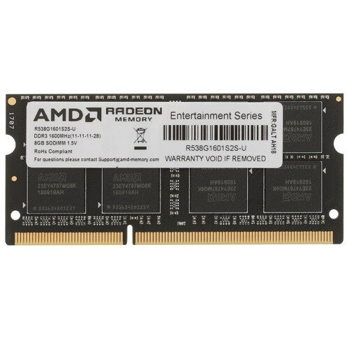   DDR3 8Gb 1600MHz AMD OEM PC3-12800 CL11 R538G1601S2S-U