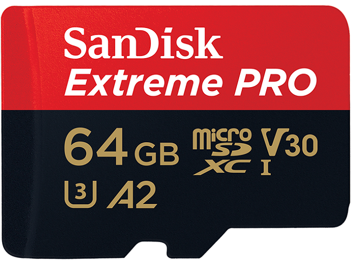   MicroSDXC 64Gb Sandisk Extreme Pro Rescue Pro Deluxe A2 C10 V30 UHS-I U3 (SDSQXCY-064G-GN6MA)