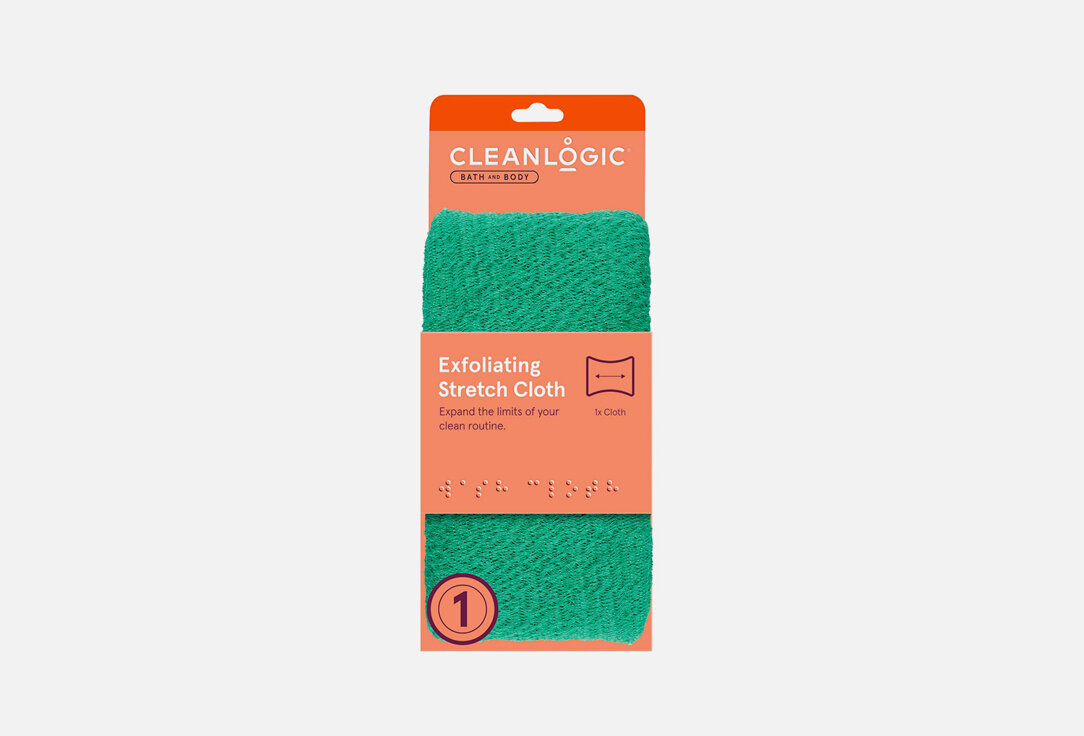 фото Мочалка для тела ( в ассортименте) CLEANLOGIC, Bath & Body Exfoliating Stretch Cloth 1шт