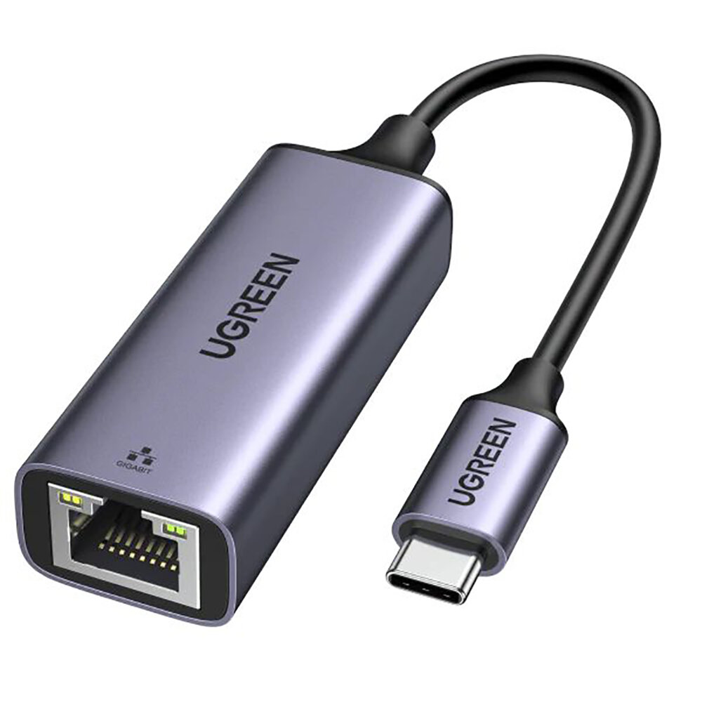 Адаптер UGREEN CM199 (50737) USB Type C to 10/100/1000M Ethernet Adapter серый космос