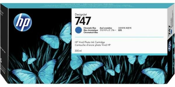 Картридж HP P2V85A хроматический синий, для HP DesignJet Z9+, 300-мл - фото №1