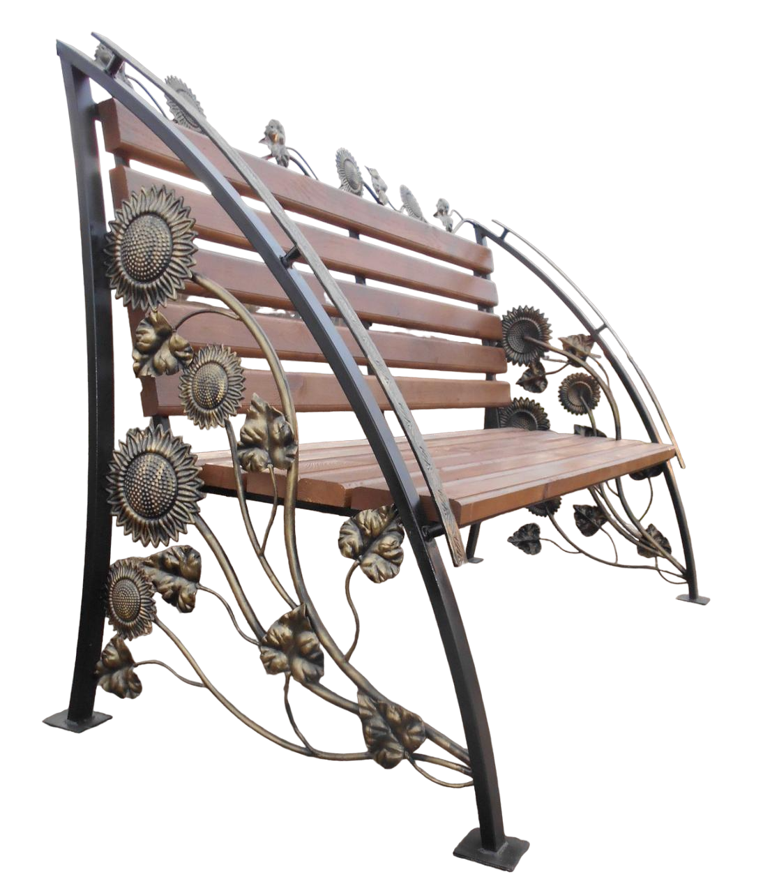 Кованая скамейка садовая, металлическая скамья, лавочка для дачи МА-10 - фотография № 2