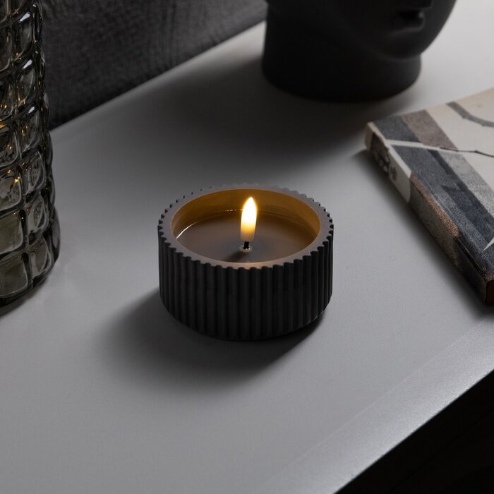 фото Светодиодная свеча "Интерьерная серая", 9.5x5 см, ААx2 (не в компл.), Т/белый