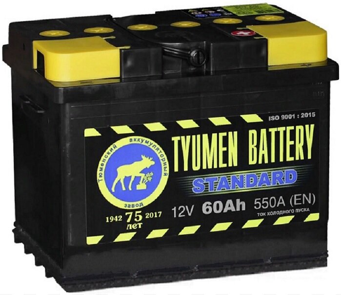 Аккумулятор для спецтехники TYUMEN BATTERY STANDARD 6CT-60L 550А о.п. 242х175х190