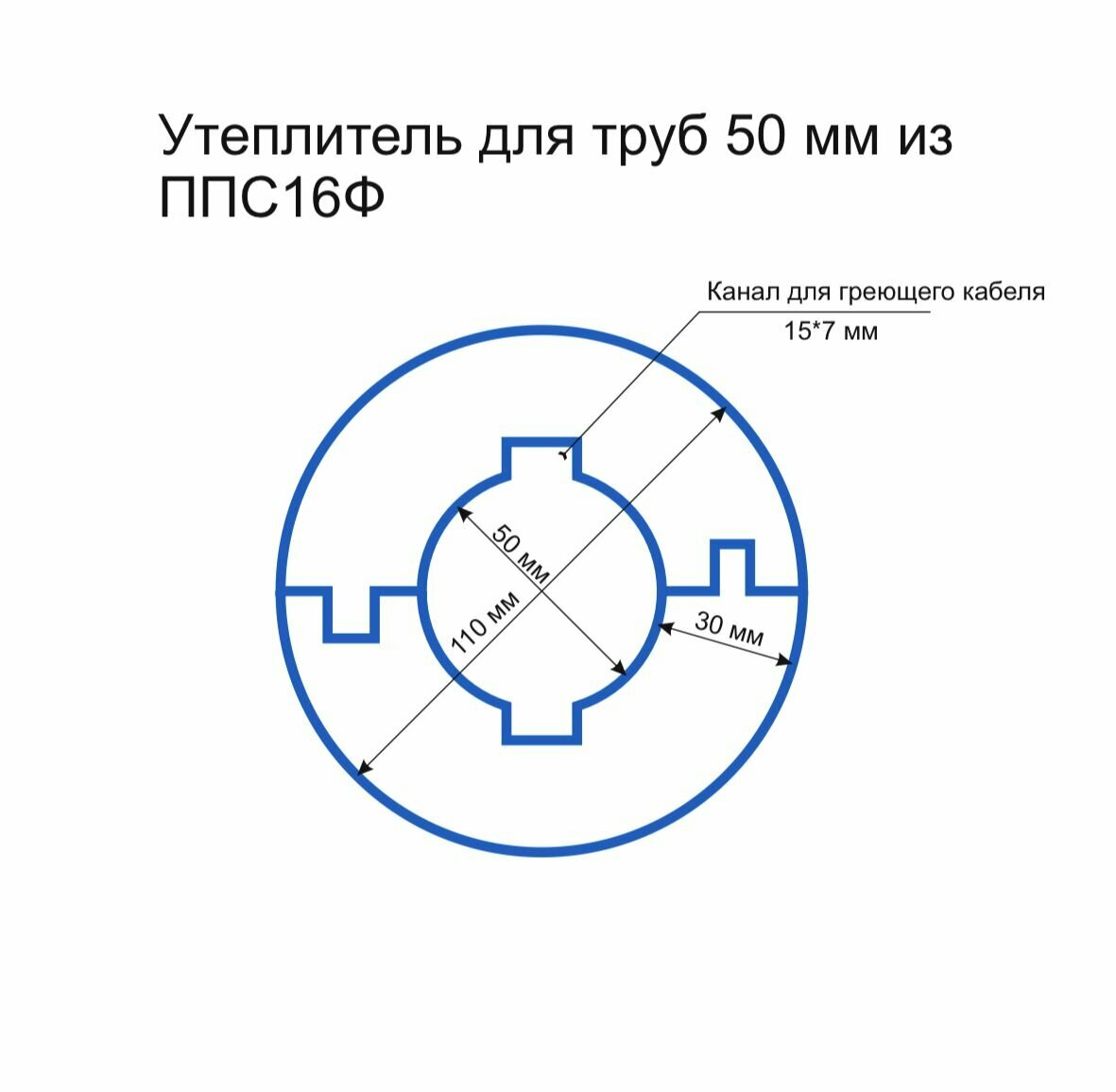 Утеплитель для труб из пенопласта, Скорлупа 50/30 мм, 3 метра - фотография № 5