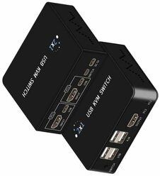 2-портовый HDMI USB KVM-переключатель 8K 60Hz с выносной кнопкой и 2я usb кабелями